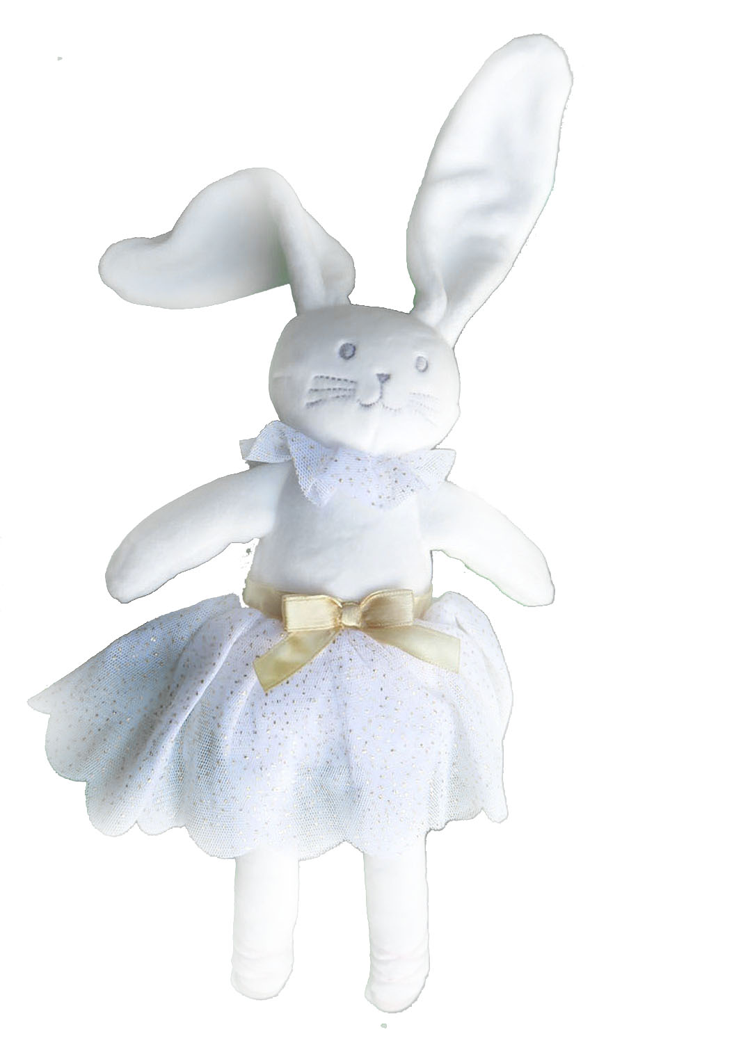 PETIT BATEAU Kuscheltier Hase Doudou weiss gold Ballerina Tütü Ballett